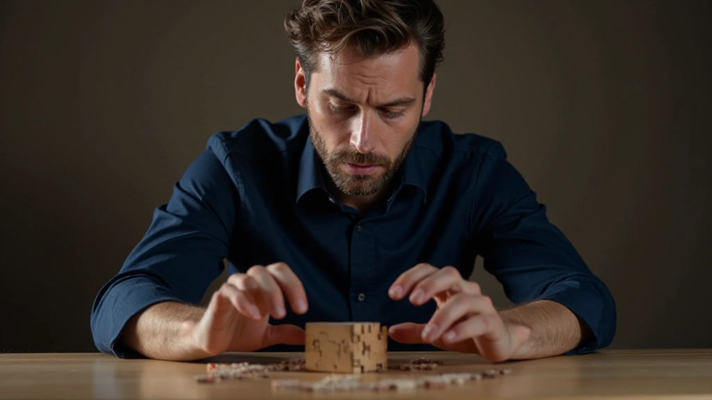 Человек выполняет упражнение для тренировки мозга